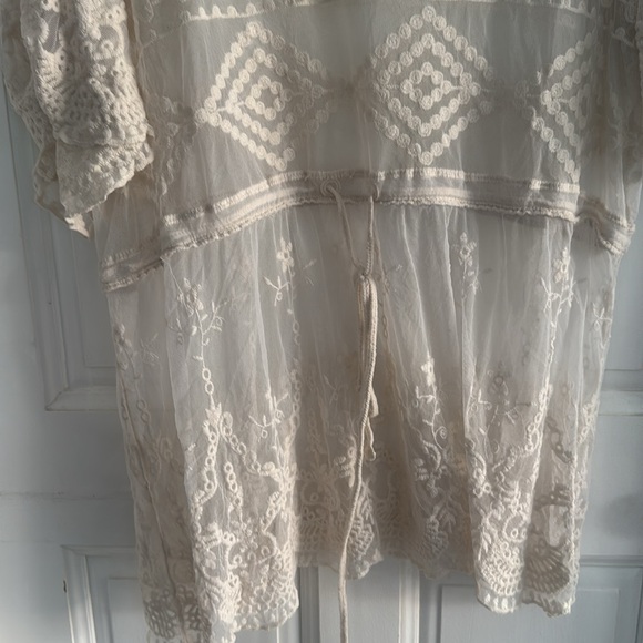 Lane Bryant Cream Lace Overlay Blouse or coverup - Picture 3 of 5